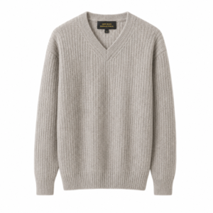Beige V - Neck Sweater ( 100% wool )