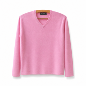 Pink V-Neck Sweater ( 100% cashmere )